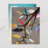 Kleurrijke Bladeren Branch Floral Briefkaart (Voorkant / Achterkant)
