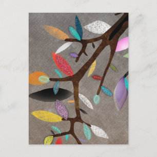 Kleurrijke Bladeren Branch Floral Briefkaart