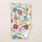 Kleurrijke bladeren en bloemen bad handdoek (Handdoek)