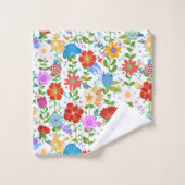 Kleurrijke bladeren en bloemen bad handdoek (Wasdoekje)