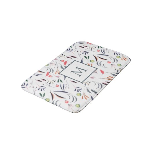 Kleurrijke bladeren en veren badmat (Gekanteld)