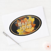 Kleurrijke bladeren esdoornsiroop volledig bewerkb ovale sticker (Envelop)