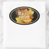 Kleurrijke bladeren esdoornsiroop volledig bewerkb ovale sticker (Tas)