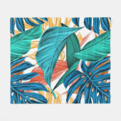 Kleurrijke bladeren fleece deken (Voorkant (Horizontaal))