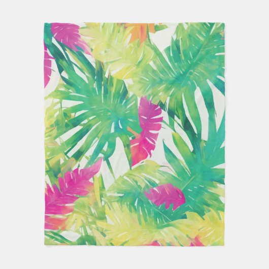Kleurrijke bladeren fleece deken (Voorkant)
