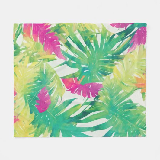 Kleurrijke bladeren fleece deken (Voorkant (Horizontaal))