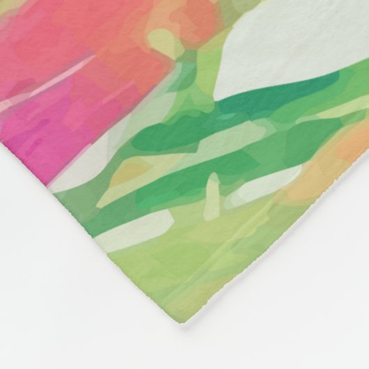 Kleurrijke bladeren fleece deken (Hoek)