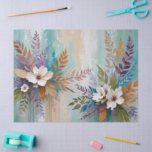 Kleurrijke bladeren Floral-Abstract Beachy Tissuepapier (Craft)