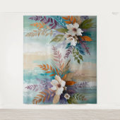 Kleurrijke bladeren Floral-Abstract Beachy Wandkleed (Voorkant)