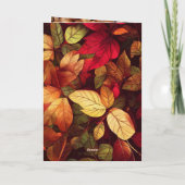 Kleurrijke bladeren Funny Squirrel Thanksgiving Ka Bedankkaart (Achterkant)