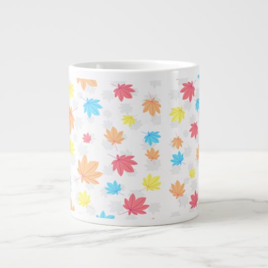 Kleurrijke Bladeren Grote Koffiekop (Voorkant)