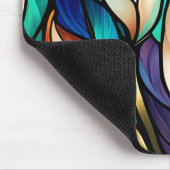 Kleurrijke bladeren in Glas in lood Kijk Muismat (Hoek)