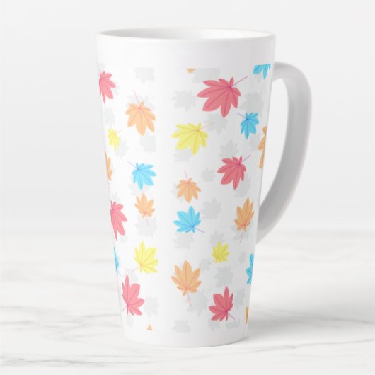 Kleurrijke bladeren latte mok (Rechterhoek)