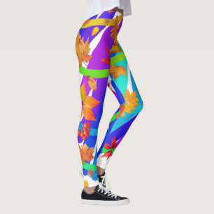 kleurrijke bladeren leggings