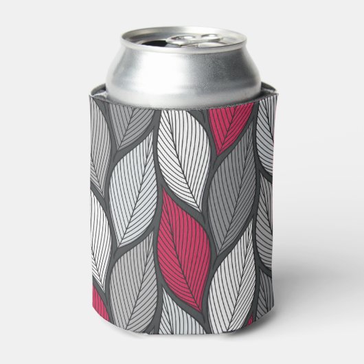 Kleurrijke bladeren: met de hand getekend naadloos blikjeskoeler (Blikje Voorkant)