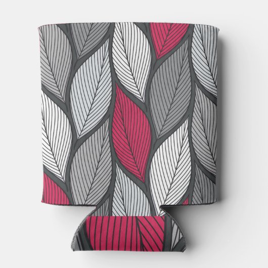 Kleurrijke bladeren: met de hand getekend naadloos blikjeskoeler (Achterkant)