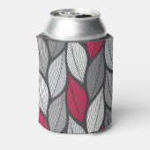 Kleurrijke bladeren: met de hand getekend naadloos blikjeskoeler (Blikje Achterkant)