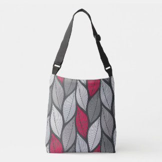Kleurrijke bladeren: met de hand getekend naadloos crossbody tas