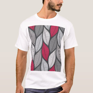 Kleurrijke bladeren: met de hand getekend naadloos t-shirt