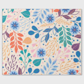 Kleurrijke bladeren Modern Foliage Patroon Cadeaupapier (Vlak)