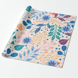 Kleurrijke bladeren Modern Foliage Patroon Cadeaupapier