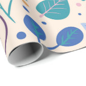 Kleurrijke bladeren Modern Foliage Patroon Cadeaupapier (Rol Hoek)