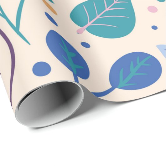 Kleurrijke bladeren Modern Foliage Patroon Cadeaupapier (Rol Hoek)
