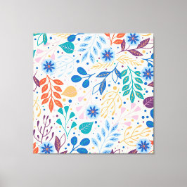 Kleurrijke bladeren Modern Foliage Patroon Canvas Afdruk