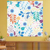 Kleurrijke bladeren Modern Foliage Patroon Canvas Afdruk (Insitu (Woonkamer))