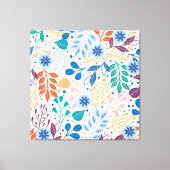 Kleurrijke bladeren Modern Foliage Patroon Canvas Afdruk (Voorkant)