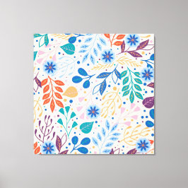 Kleurrijke bladeren Modern Foliage Patroon Canvas Afdruk