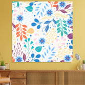 Kleurrijke bladeren Modern Foliage Patroon Canvas Afdruk (Insitu (Woonkamer))