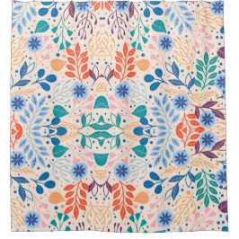 Kleurrijke bladeren Modern Foliage Patroon Douchegordijn