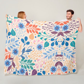 Kleurrijke bladeren Modern Foliage Patroon Fleece Deken
