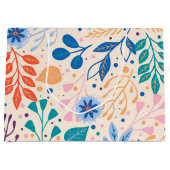 Kleurrijke bladeren Modern Foliage Patroon Groot Cadeauzakje (Voorkant)