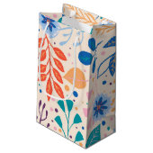 Kleurrijke bladeren Modern Foliage Patroon Klein Cadeauzakje (Achterkant Gekanteld)