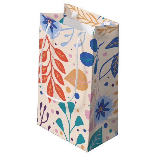 Kleurrijke bladeren Modern Foliage Patroon Klein Cadeauzakje (Achterkant Gekanteld)