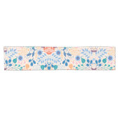 Kleurrijke bladeren Modern Foliage Patroon Korte Tafelloper (Horizontaal)