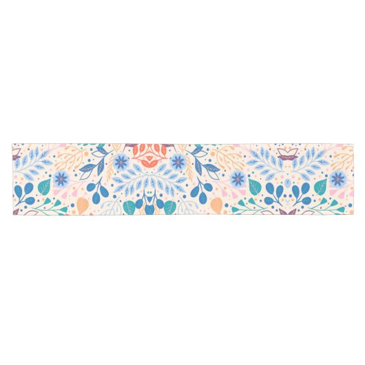 Kleurrijke bladeren Modern Foliage Patroon Korte Tafelloper (Horizontaal)