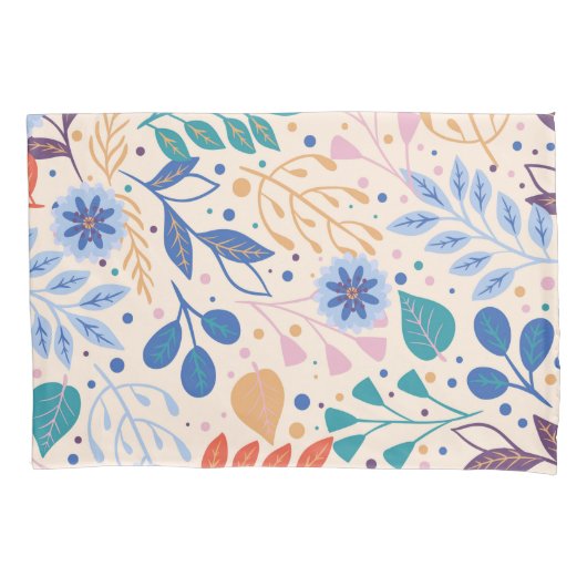 Kleurrijke bladeren Modern Foliage Patroon Kussensloop (Voorkant-Links)