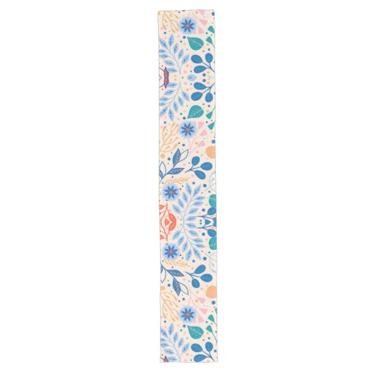 Kleurrijke bladeren Modern Foliage Patroon Lange Tafelloper (Voorkant)