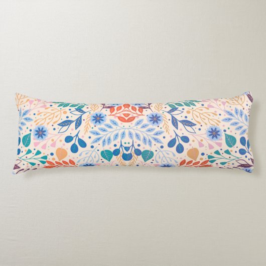 Kleurrijke bladeren Modern Foliage Patroon Lichaamskussen (Voorkant)