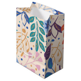 Kleurrijke bladeren Modern Foliage Patroon Medium Cadeauzakje