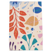 Kleurrijke bladeren Modern Foliage Patroon Medium Cadeauzakje (Achterkant)
