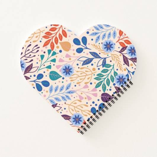 Kleurrijke bladeren Modern Foliage Patroon Notitieboek (Achterkant)