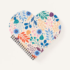 Kleurrijke bladeren Modern Foliage Patroon Notitieboek