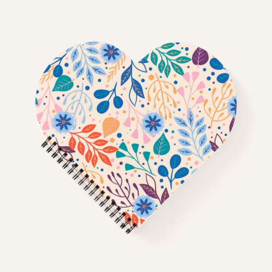 Kleurrijke bladeren Modern Foliage Patroon Notitieboek (Voorkant)