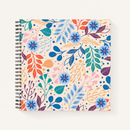 Kleurrijke bladeren Modern Foliage Patroon Notitieboek