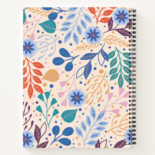 Kleurrijke bladeren Modern Foliage Patroon Notitieboek (Achterkant)