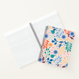 Kleurrijke bladeren Modern Foliage Patroon Notitieboek